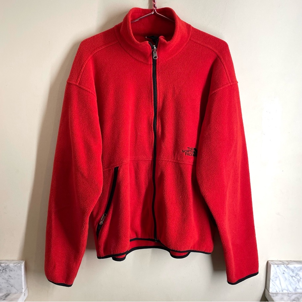 The North Face Vintage Fleece Zipper Jacket Made in USA Red size M